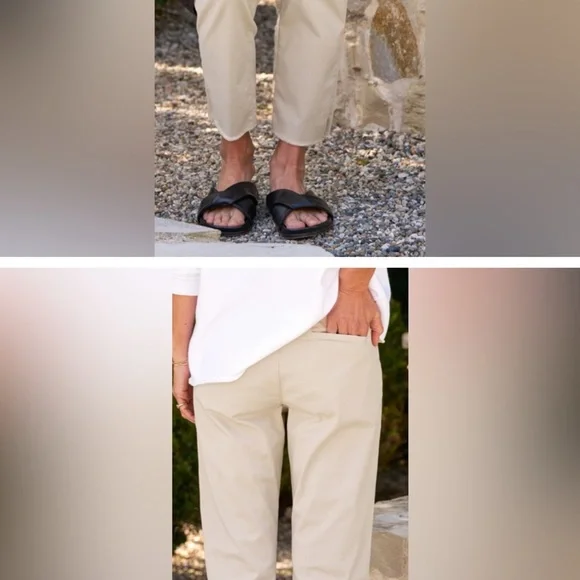 Frank & Eileen Wicklow Tan Ankle Cropped Pants - Picture 3 of 8